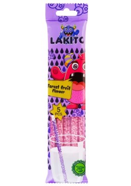Соломинки с растворимыми сахарными гранулами LAKITO со вкусом лесных ягод, 5 шт