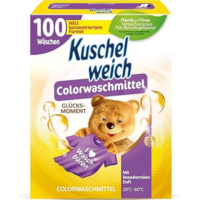 Порошок для прання кольорових речей Kuschelweich "Момент Щастя", 5.5 кг (100 прань) - 
