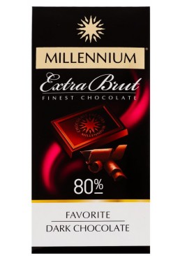 Шоколад черный Millennium Favorite Extra Brut 80%, 100 г 
