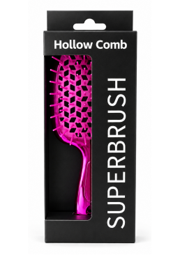 Расческа для волос с вентиляцией Hollow Combo Superbrush, 20 см (розовая глянцевая)