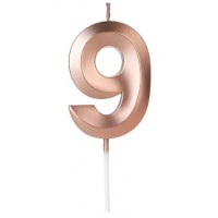 Свічка цифра "9" для торта, 4.5 см (рожевий)
