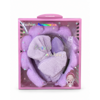 Набор аксессуаров для макияжа Fashion Accessories 3 в 1: ободок, повязка и спонж (лавандовый)