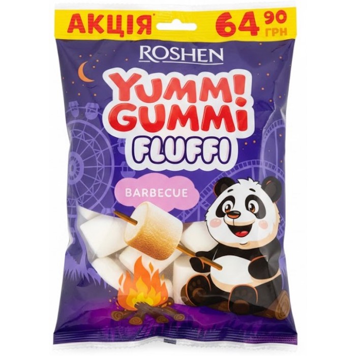 Цукерки маршмелоу Roshen Yummi Gummi Fluffi Barbecue, 200 г - 