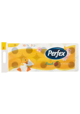 Туалетная бумага Perfex Персик 3 слоя, 10 шт 
