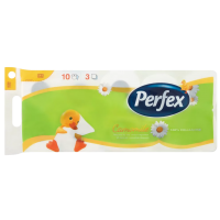 Туалетная бумага Perfex ромашка 3 слоя, 10 шт