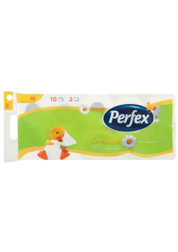 Туалетная бумага Perfex ромашка 3 слоя, 10 шт