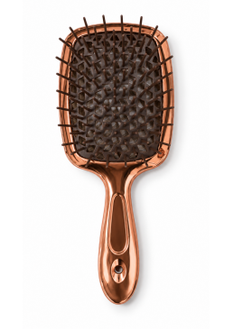 Расческа для волос с вентиляцией Hollow Combo Superbrush Plus, 20 см (коричнево-золотая)