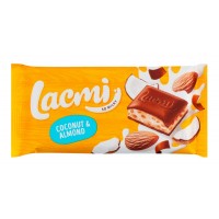 Молочный шоколад Roshen Lacmi Coconut&Almond с миндалем и кокосовым кремом, 84 г