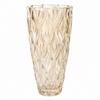 Ваза Yujing GlassWare 3220, 27.2 см (прозоро-жовта)
