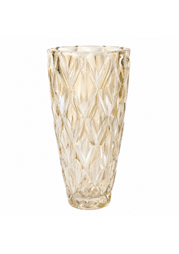 Ваза Yujing GlassWare 3220, 27.2 см (прозрачно-желтая)