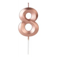 Свеча цифра "8" для торта, 4.5 см (розовый)