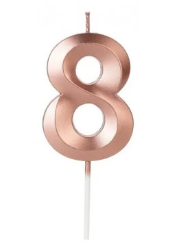 Свічка цифра "8" для торта, 4.5 см (рожевий)