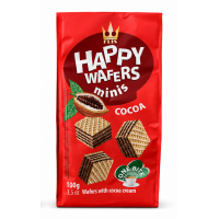 Вафлі з какао начинкою FLIS Happy Wafers minis cocoa, 100 г
