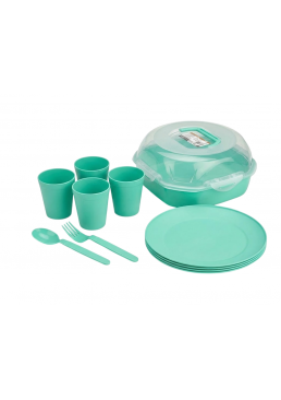 Набір для пікніка на 4 персони UCSAN plastik M-3975 (зелений)
