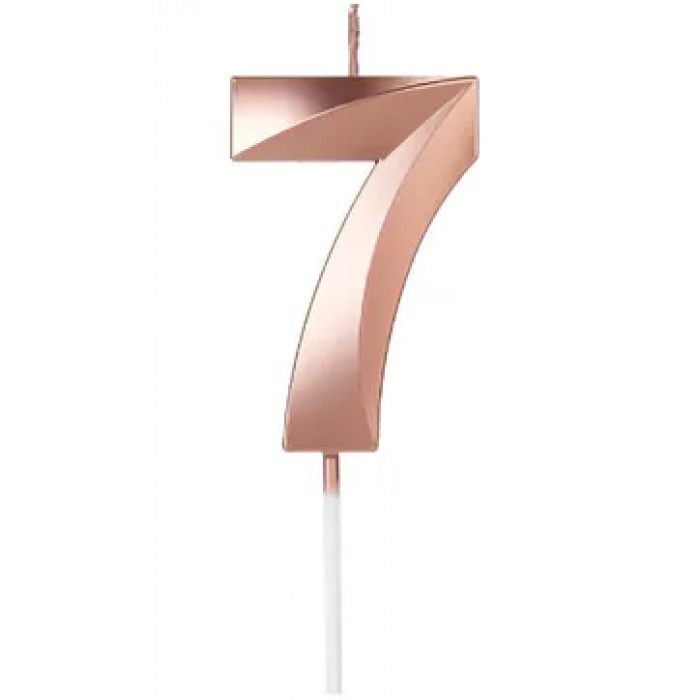 Свеча цифра "7" для торта, 4.5 см (розовый) - 