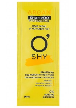 Шампунь для волос O'shy Professional Argan «Восстановление структуры поврежденных волос», 15 мл (саше)