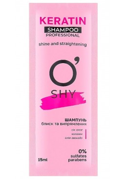 Шампунь для волос O'shy Professional Keratin «Блеск и выпрямление», 15 мл (саше)