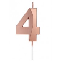  Свічка цифра "4" для торта, 4.5 см (рожевий)
