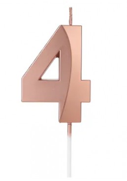  Свічка цифра "4" для торта, 4.5 см (рожевий)