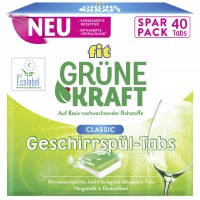 Таблетки Fit Green Power Classic Tabs для оптимальної ефективності миття посуду, 40 шт