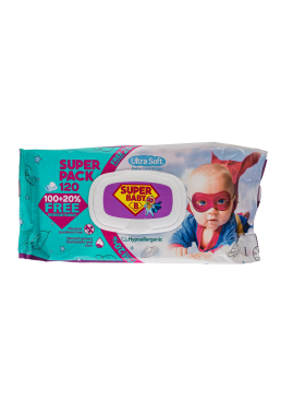 Влажные салфетки Naturelle Super Baby Ромашка и Алоэ вера, 120 шт