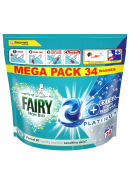 Капсули для прання дитячих речей Fairy Platinum+Extra, 34 шт