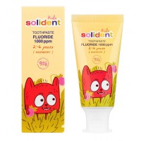 Дитяча зубна паста Solident Kids малина з фтором 1000 ppm, 50 мл