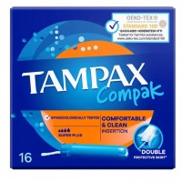 Тампони Tampax Compak Super Plus з аплікатором 16 шт, (4 краплі)