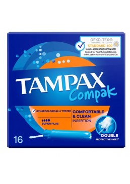 Тампони Tampax Compak Super Plus з аплікатором 16 шт, (4 краплі)