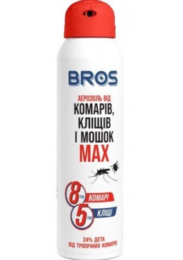 Репелентний засіб Bros Аерозоль від комарів та кліщів MAX, 90 мл