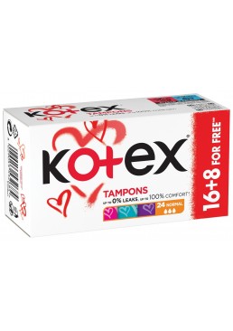 Тампони Коtex Normal 3 краплі, 24 шт