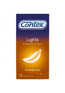 Презервативы латексные Contex Lights с силиконовой смазкой особенно тонкие, 12 шт