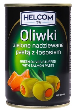 Оливки Helcom зеленые с лососем, 280 г