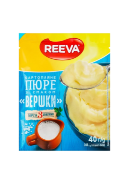 Пюре картофельное быстрого приготовления Reeva со вкусом сливок, 40 г