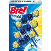Туалетные блоки Bref Color Aktiv+ "Свежесть лимона", 3 шт