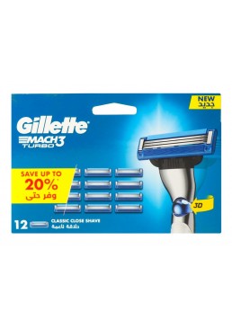 Сменные картриджи для бритья Gillette Mach3 Turbo, 12 шт