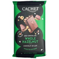 Шоколад молочный с миндалём Cachet Hazelnut с лесным орехом, 300 г