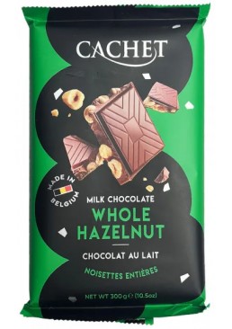 Шоколад молочный с миндалём Cachet Hazelnut с лесным орехом, 300 г