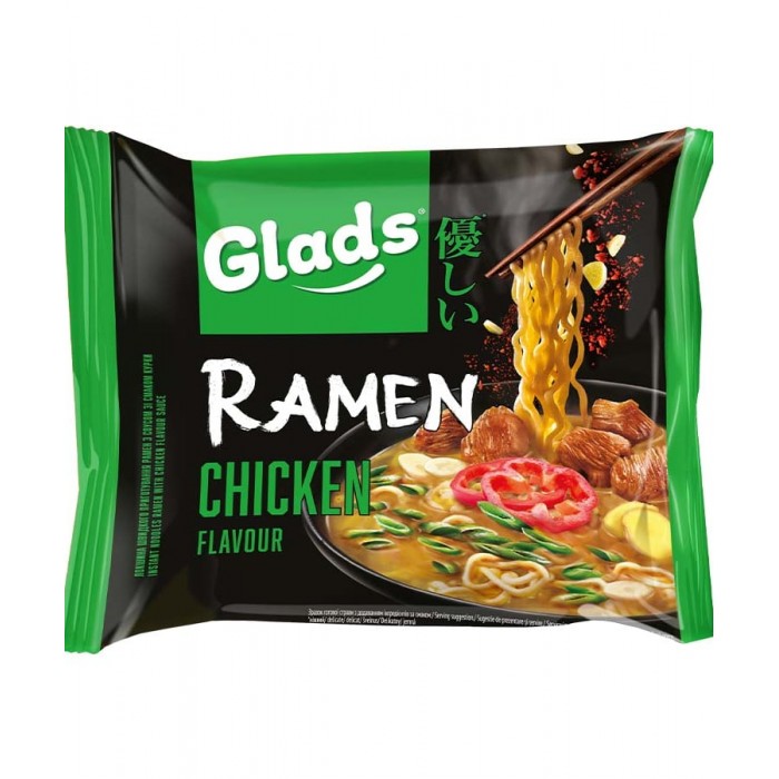 Локшина швидкого приготування Glads Ramen зі смаком курки, 105 г - 