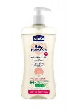 Мицеллярный шампунь-гель  Baby Moments "Без слез" для чувствительной кожи 0+, 500 мл