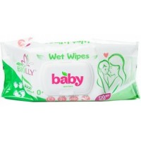 Вологі серветки Biolly Baby з алое, 120 шт