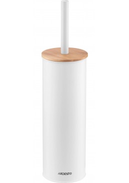 Набір щітка для унітазу з підставкою Ardesto Minimalism, 38 см (білий)