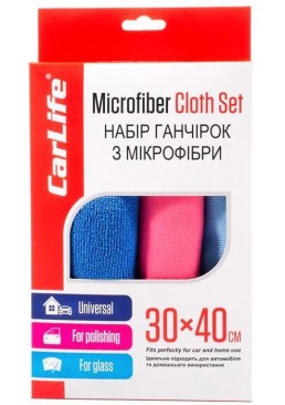 Набір серветок Carlife універсальна, для полірування, для скла (30х40 см), 3 шт