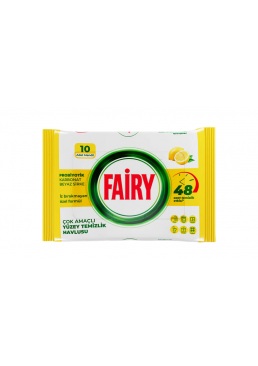 Влажные салфетки для уборки Fairy Лимон, 10 шт