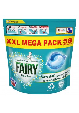 Капсули для прання дитячої білизни Fairy Non-Bio для всіх типів тканин, 58 шт
