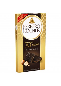 Черный шоколад Ferrero Rocher с лесными орехами, 90 г 