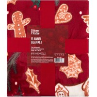 Мягкий теплый плед покрывало ARDESTO Christmas Flannel Имбирные домики, 160x200 см
