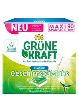 Таблетки Fit Green Power Classic Tabs для оптимальної ефективності миття посуду, 90 шт