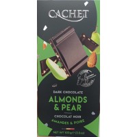 Шоколад чорний Cachet Almonds & Pear 57% з мигдалем та грушею, 100 г