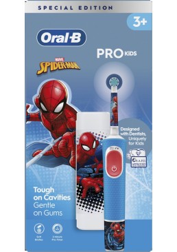 Электрическая зубная щетка Oral-b Braun Pro D103 Kids Spiderman с футляром, 3+ лет